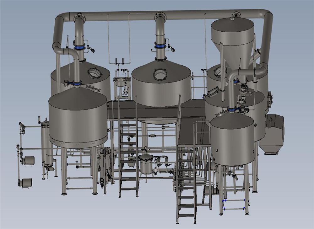 3000l 6 vessels automatic brewhouse beer brewery equipment